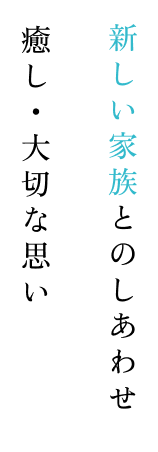 新しい家族とのしあわせ 癒し・大切な思い